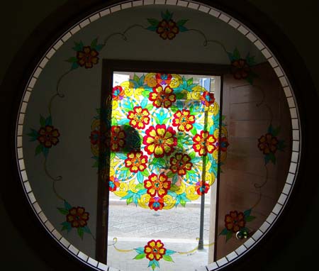 Pittura su vetro - Vetro decorato DIAMETRO 1,94 a
